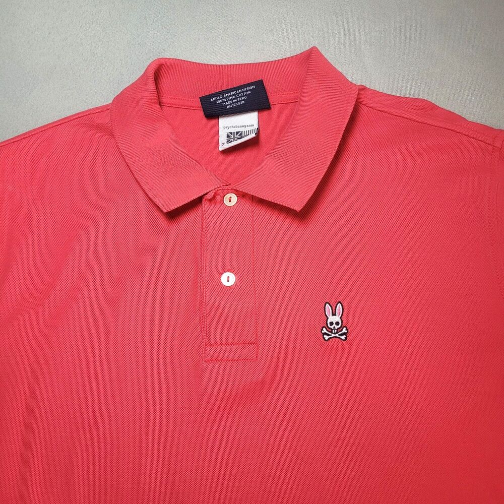 Psycho Bunny Men's Short Sleeve Polo SZ 7/XL Pima Cotton Tennis Golf Athleisure
